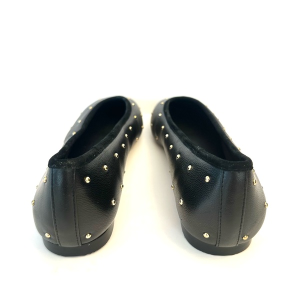 Chico’s NEW black leather, gold studded ballerina flats, size 9 - Picture 4 of 8